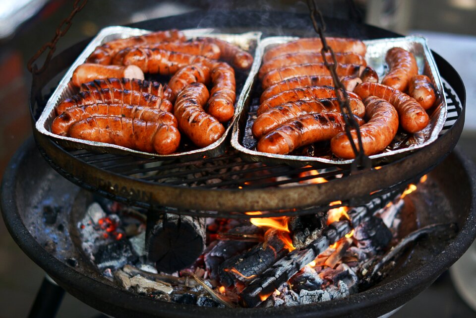 Eating fire sausage