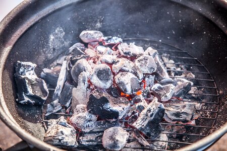 Barbecue embers hot photo