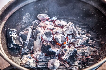 Barbecue embers hot