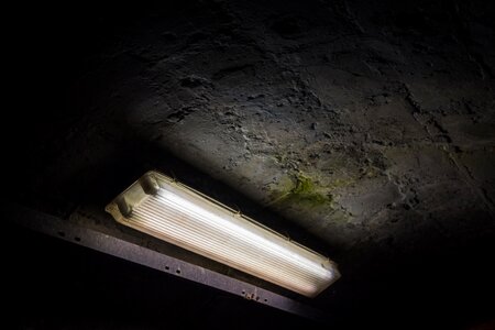 Fluorescent lamp urbex bunker