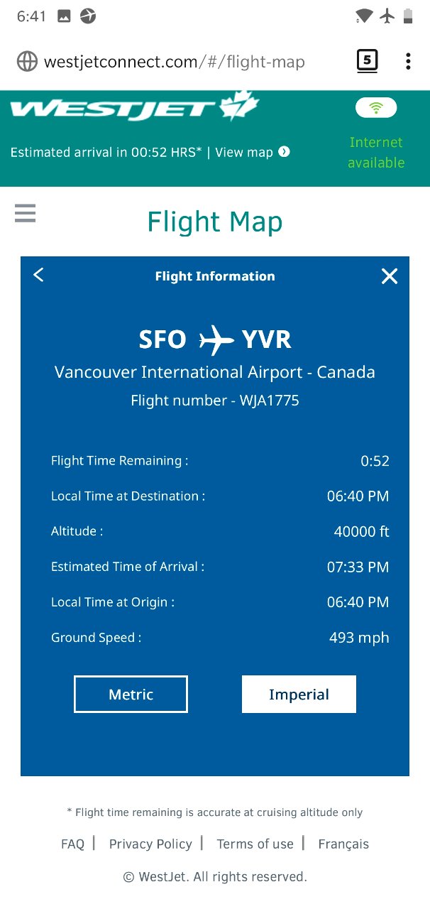 WestJet on My Phone