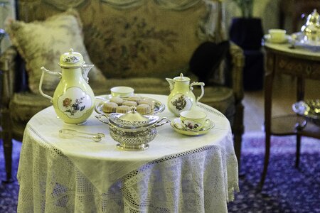 Edwardian country house wealth tea room photo