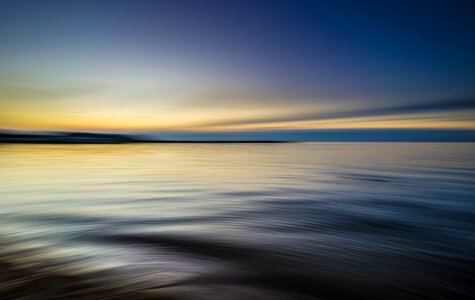 Evening horizon lake photo