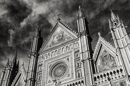 Catholic dom black and white photo