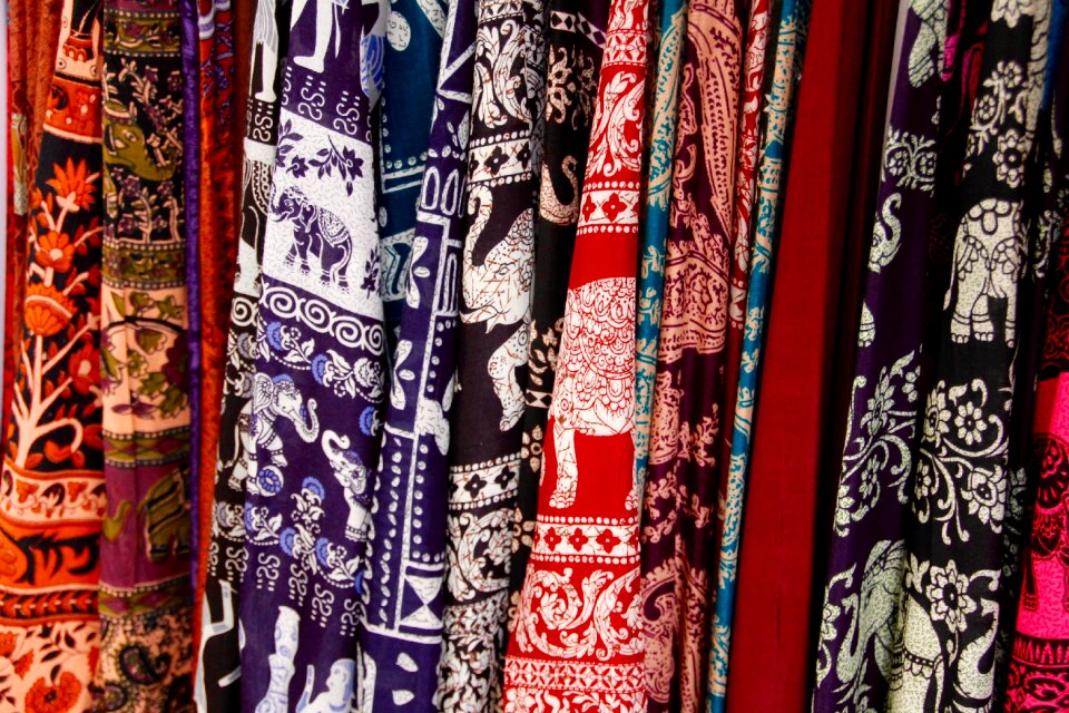 Violet colorful textiles