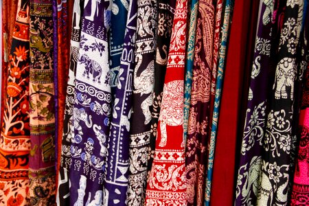 Violet colorful textiles