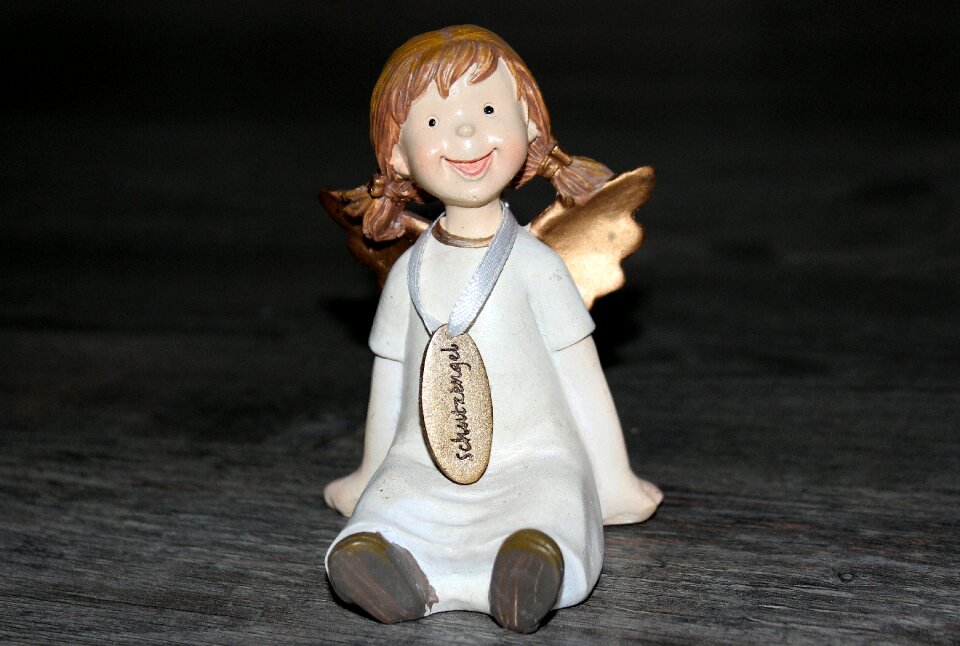 Angel wings cheerful laugh