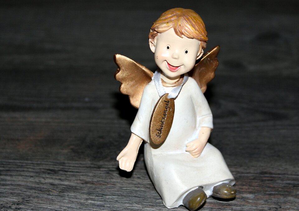 Angel wings cheerful laugh