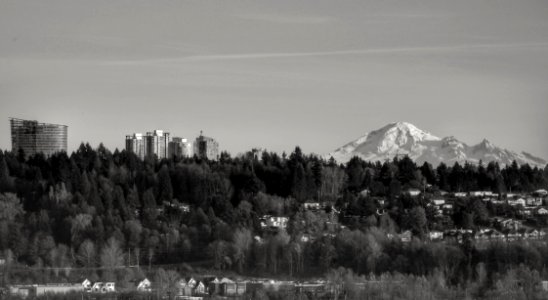 Over Surrey, BC into WA State