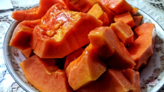 Freshly-Cut Papaya