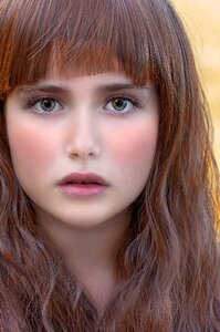 Girl face long hair