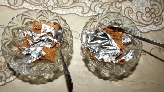 Dessert with Silver Leaf