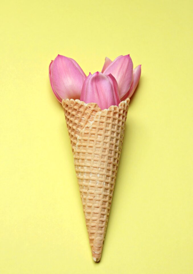 Ice cream cone waffle yellow