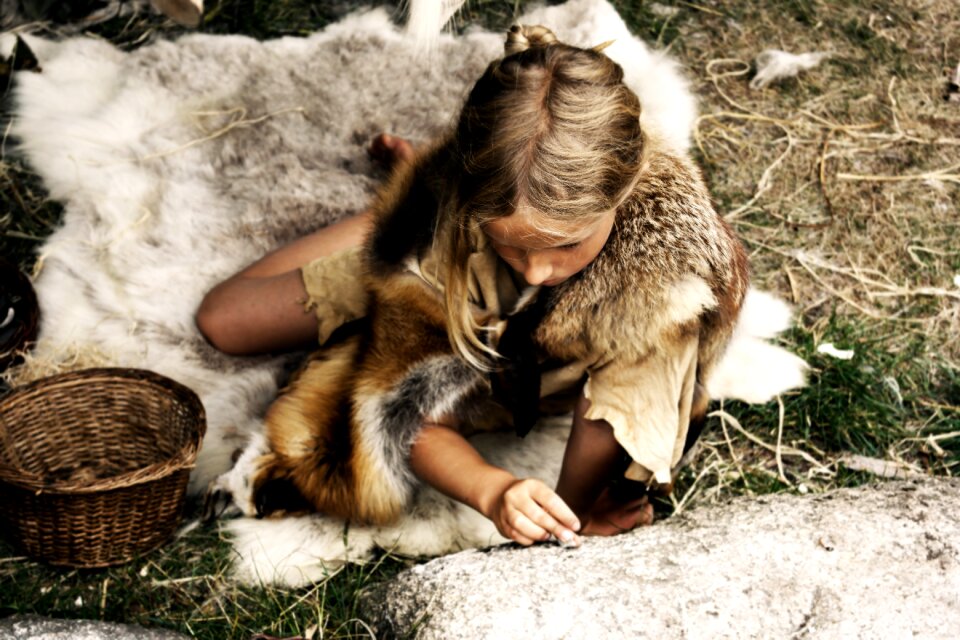 Retro people stone age