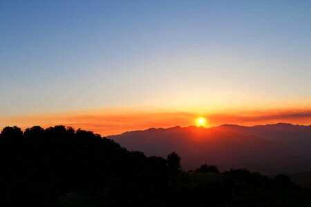 Evening mountains orange photo