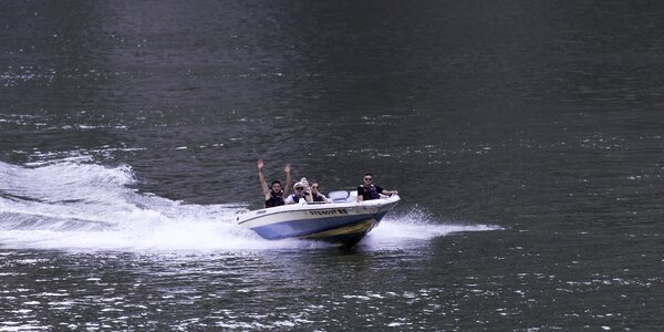 Passengers water bow wave