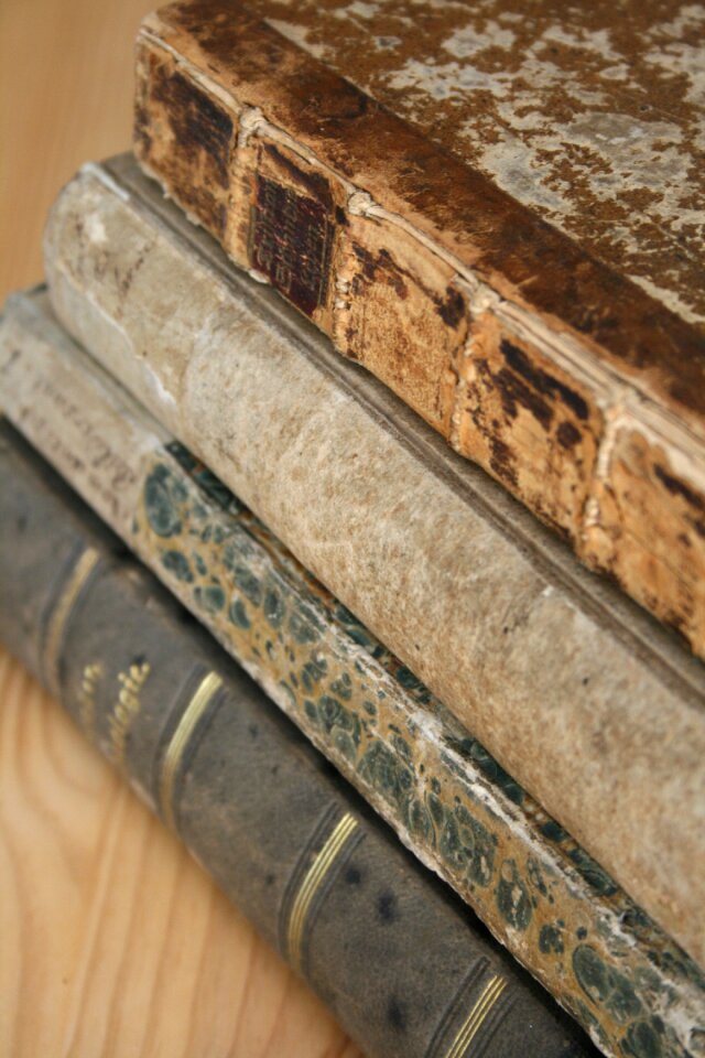 Book stack antiquariat old books