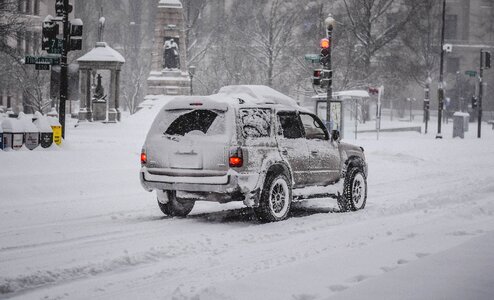 Car city snow