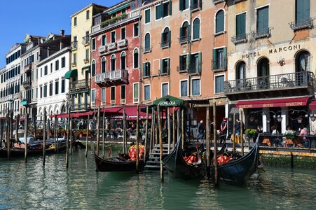 Venice canale grande gondolas