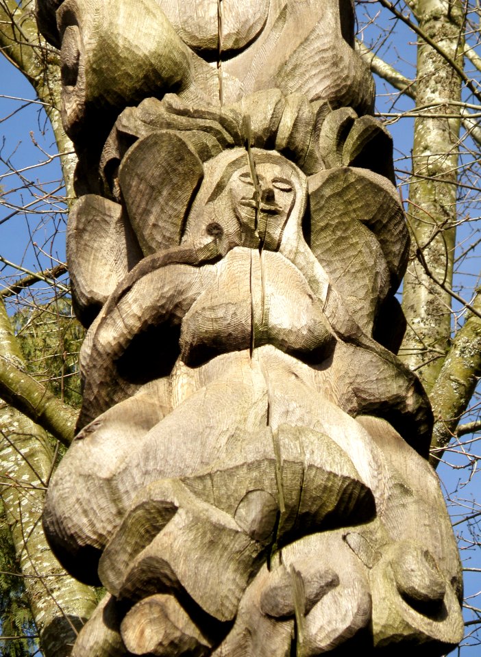 Unpainted Totem Pole