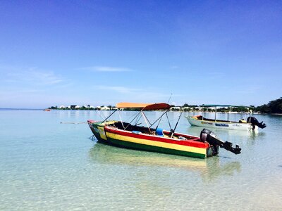 Negril beach boat