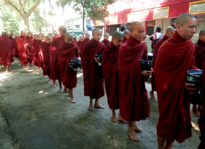 Monks Queuing photo