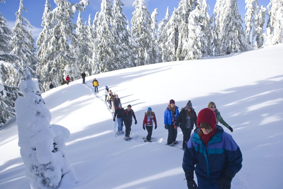 Winter outdoors trekking