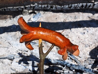 Sausage grill sizzle photo