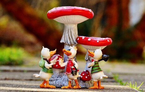 Mushrooms cute art stone