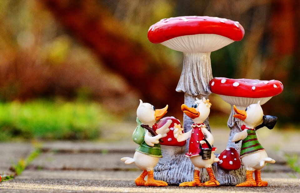 Mushrooms cute art stone