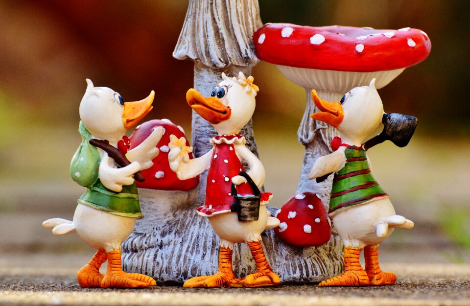 Mushrooms cute art stone