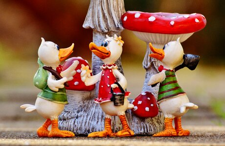 Mushrooms cute art stone
