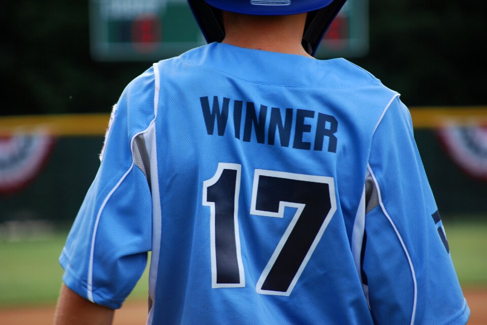 Baseball winner blue winner