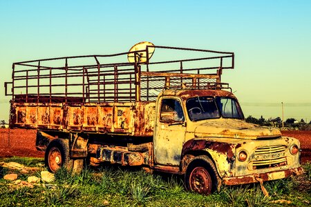Vehicle abandoned rusty