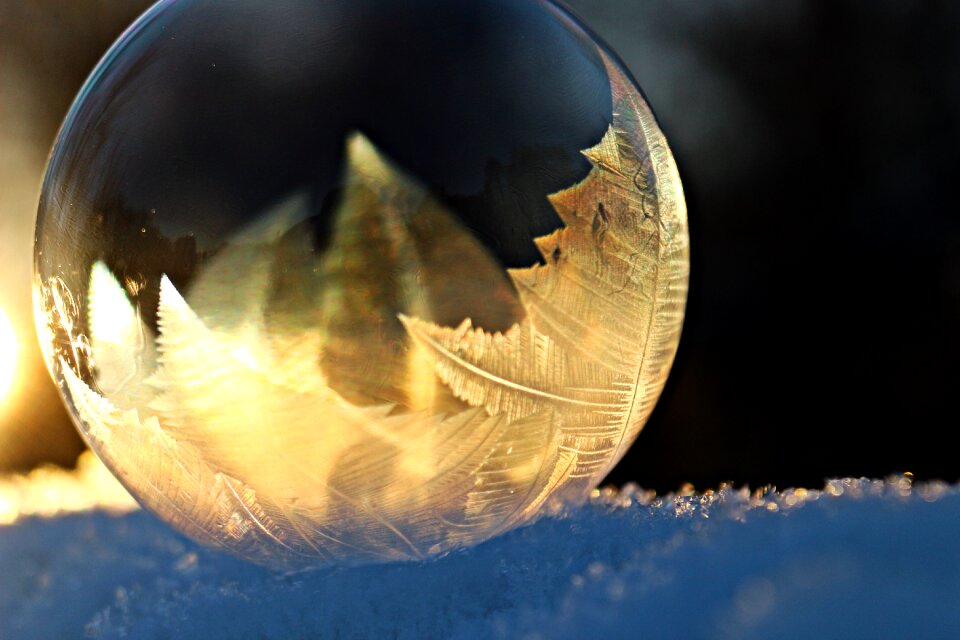 Frozen winter bubble