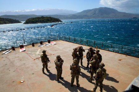SOUDA BAY, GREECE (March 8, 2018) U.S. Marines assigned to…