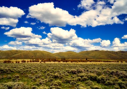 Clouds prairie landscape photo