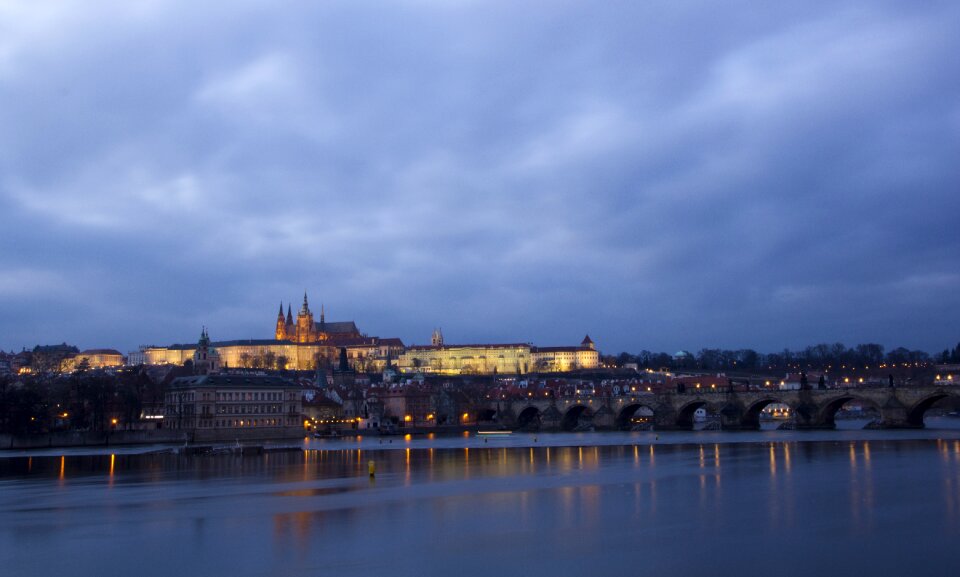 Czech republic prague castle night view