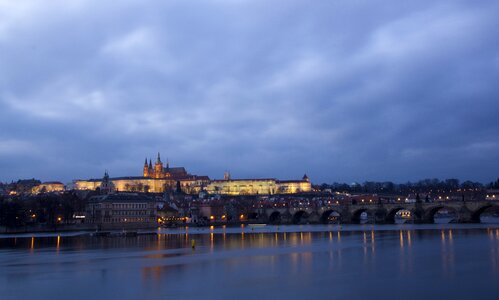 Czech republic prague castle night view
