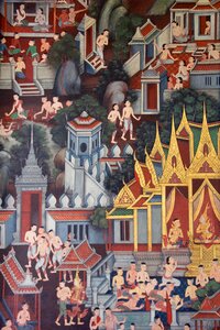 Thailand mural buddhism photo