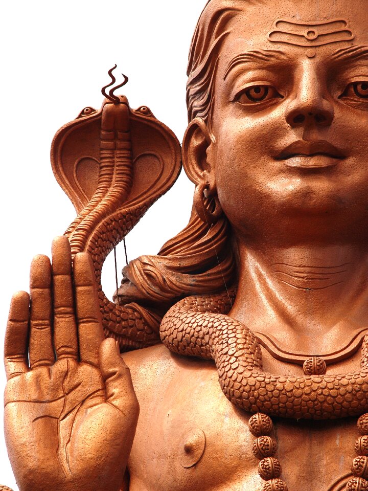 Peace statue gad with cobra