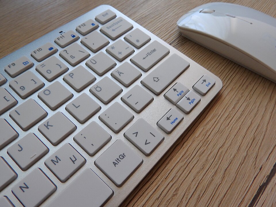Desk workplace computer keyboard