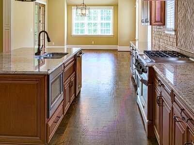 Real estate brown home brown kitchen photo