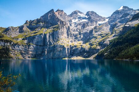 Switzerland lake oeschinen nature
