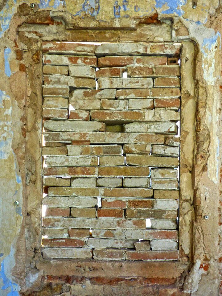 Ruin bricks boarded up