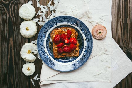 Strawberries table wooden