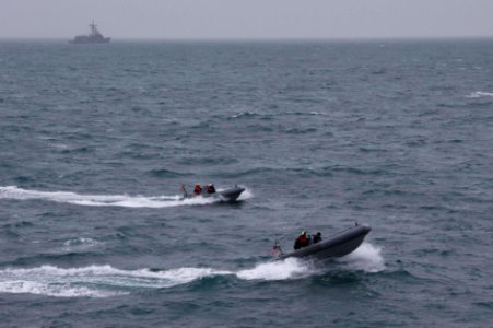 190220-N-JX484-443.NORTH SEA (Feb. 20, 2019) Sailors from …