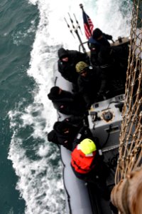 190220-N-JX484-644.NORTH SEA (Feb. 20, 2019) Sailors from …