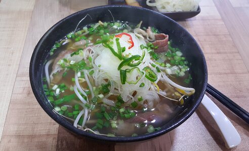 Meat hot broth photo