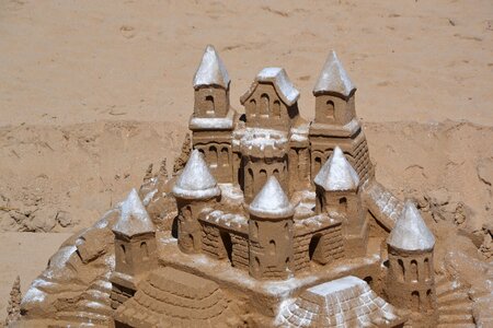 Beach sand castle sea photo